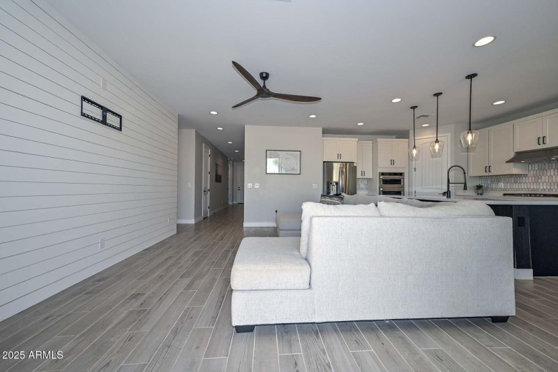 Wide Open Living with Shiplap Wall