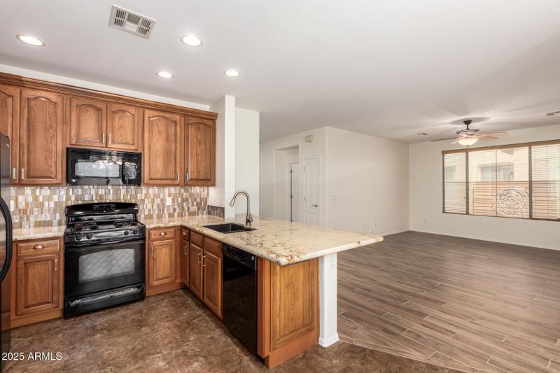 View of Kitchen and Living Area