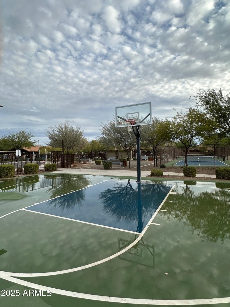 rainy day at the basketball court