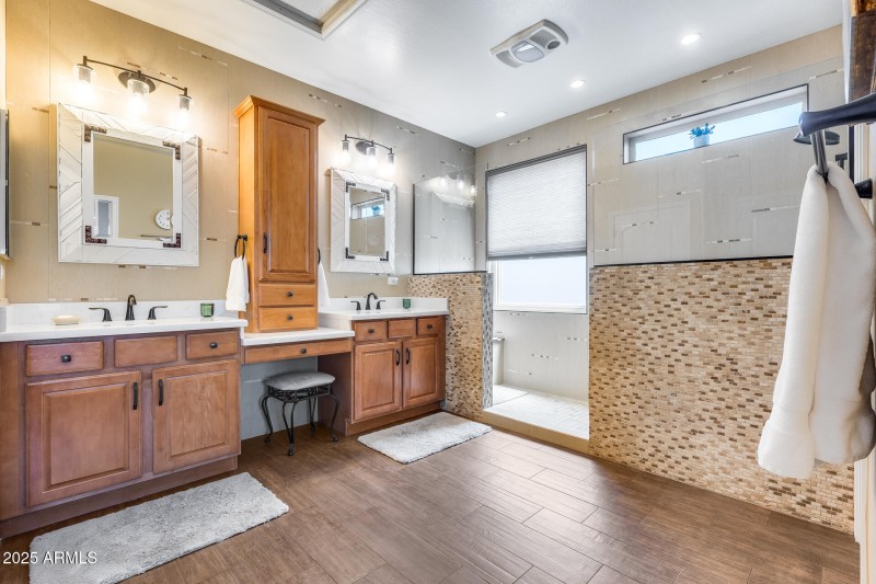 Dual vanities in Master Bathroom