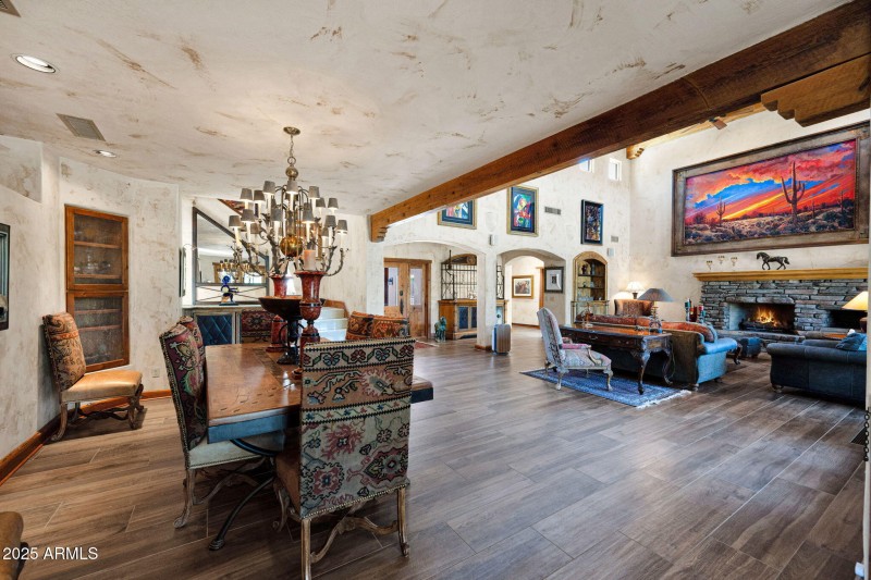 Elegant Dining Open to Living Room