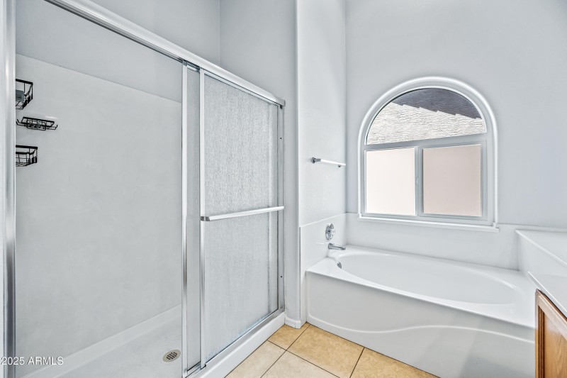 Primary Walk-In Shower & Tub