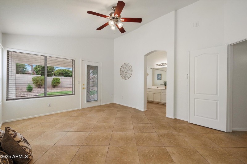 Access to patio and primary bath