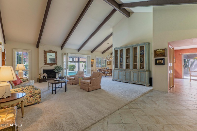 Huge living room with soaring ceiling