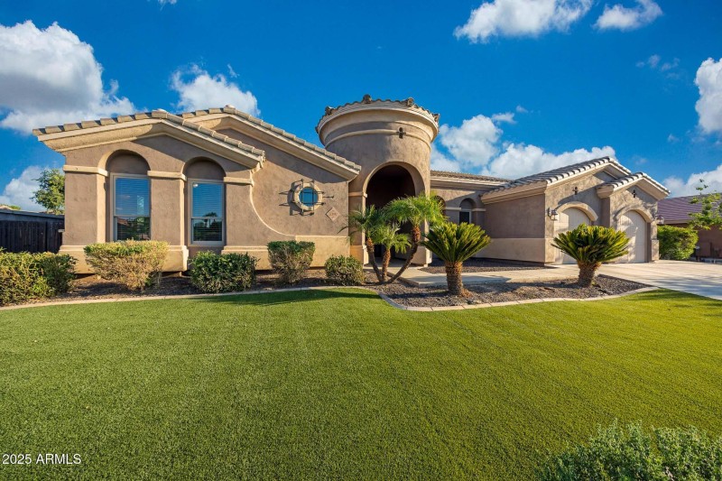 Low maintenance synthetic grass front