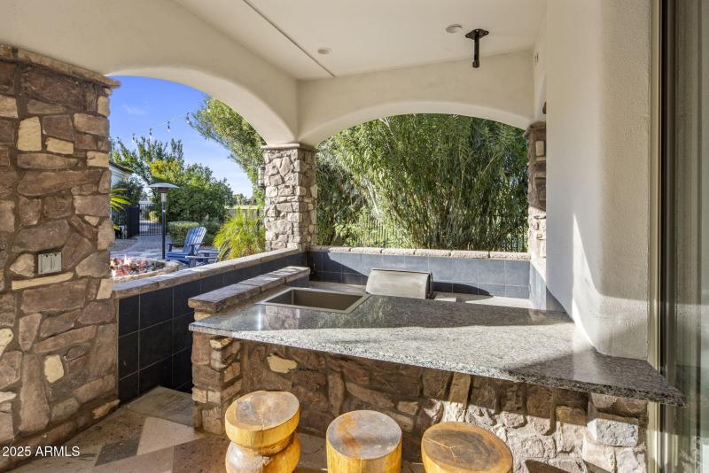 Sunken Built-in BBQ area