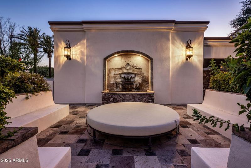 Tranquil Fountain Sitting area