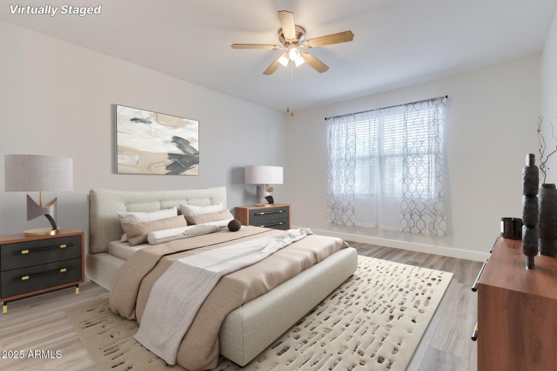 Virtually Staged Primary Bedroom