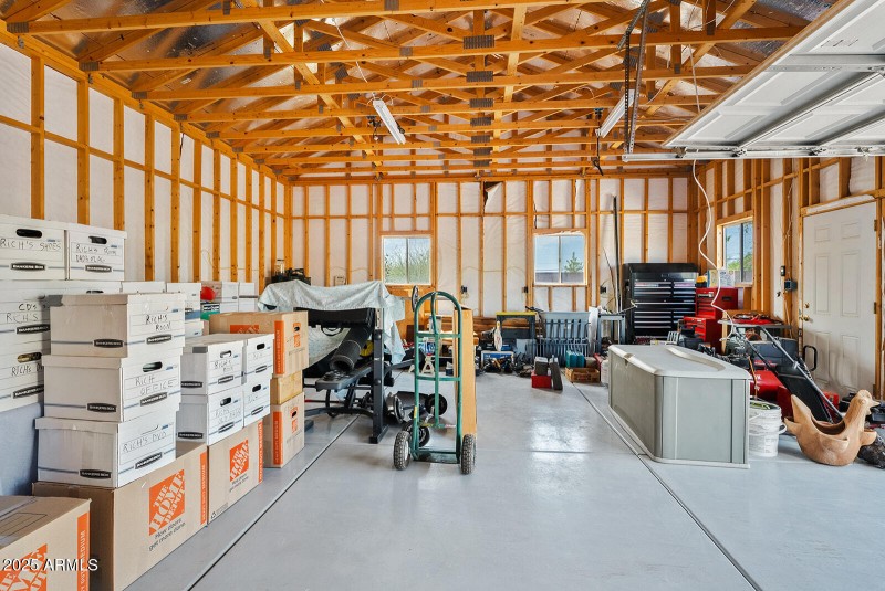 Interior of detached garage