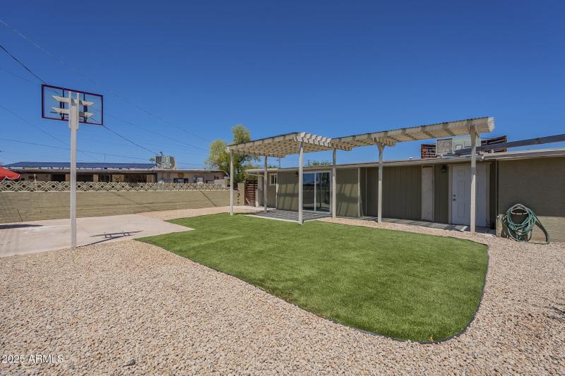 Backyard and pergola
