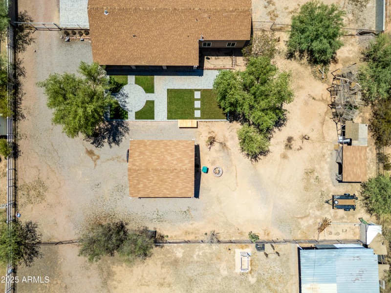 Ariel view of backyard