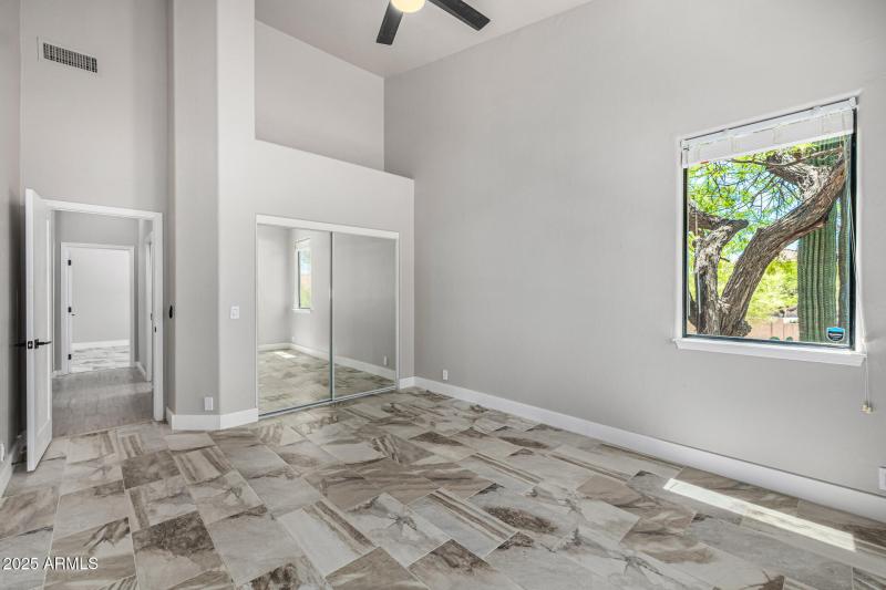 Vaulted Bedroom with Mirror Closet