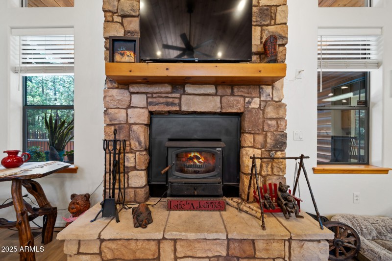 Fire Place with Rock Facade
