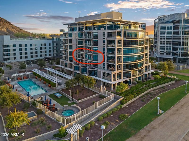 The condo is circled