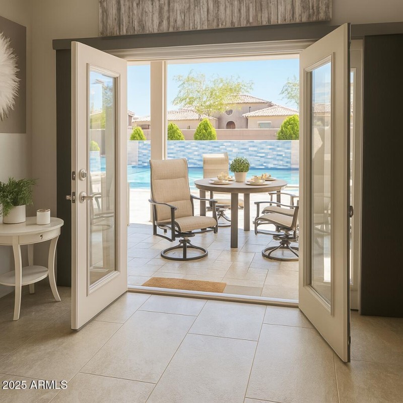 French doors to pool