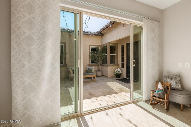 patio doors to courtyard