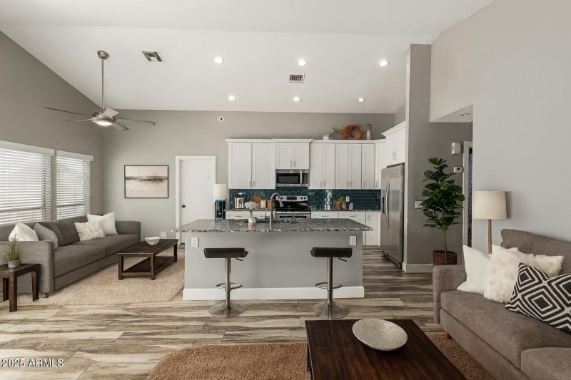 Modern Neutral Living and Kitchen Space