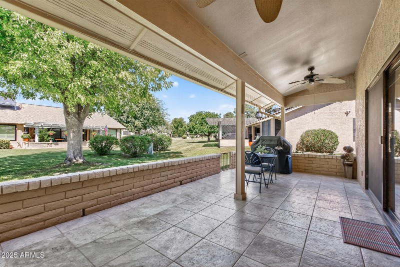 Covered Patio towards Green Belt