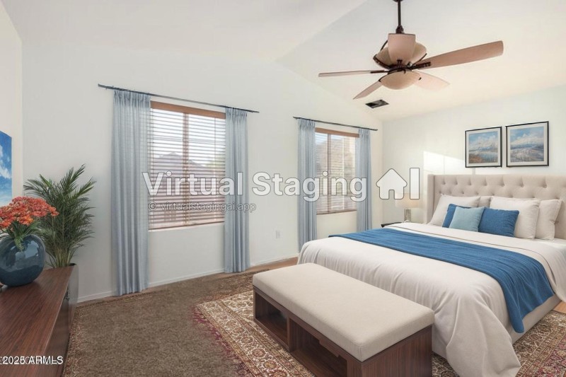 Primary bedroom-staged