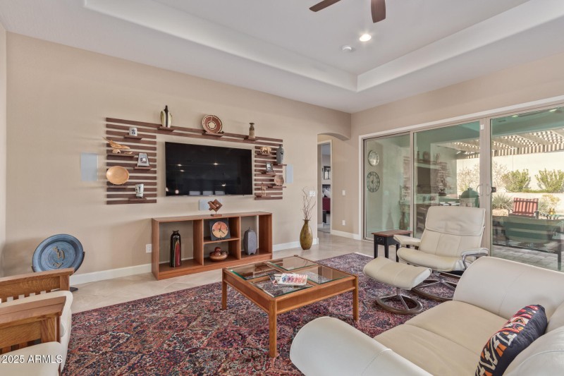 With a 16ft sliding door to patio