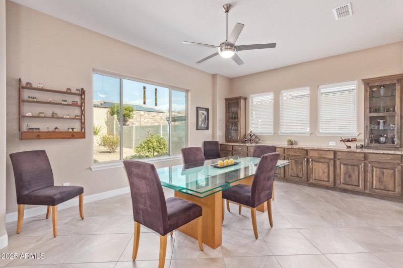 Light, bright dining area