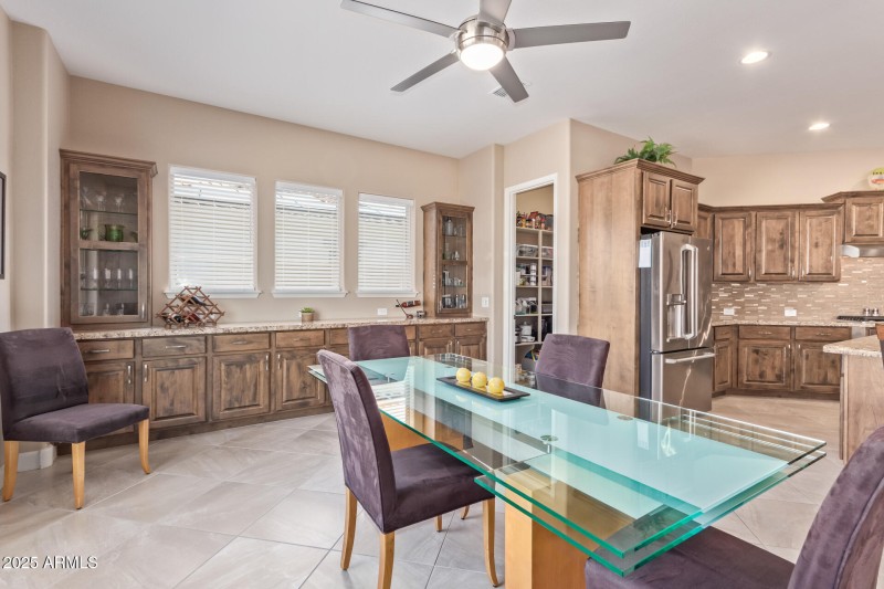With custom buffet counter & cabinetry