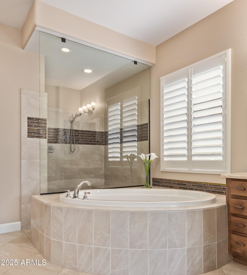 With large walk-in shower