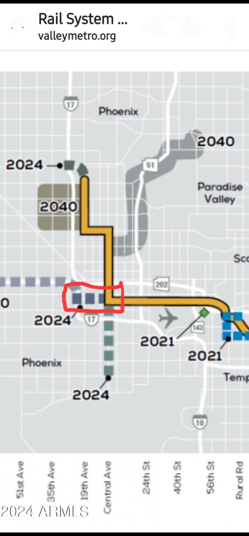 Future light rail in walking distance