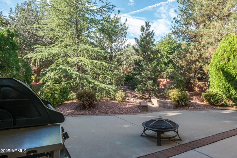 Back patio to the back yard.