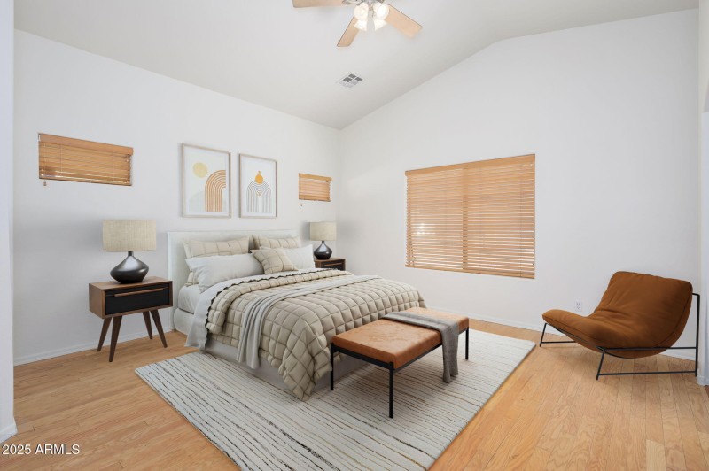 Primary Bedroom - staged