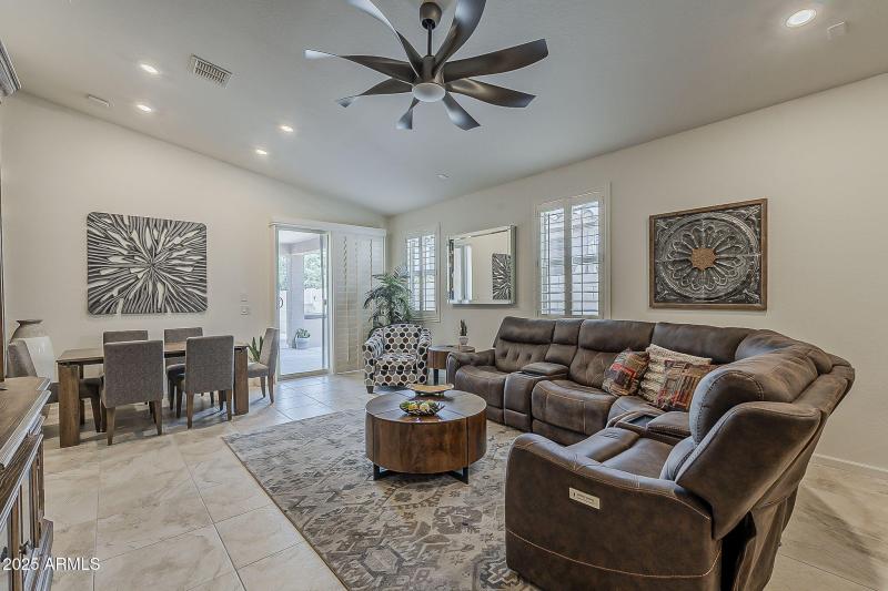 Great room with dining area.