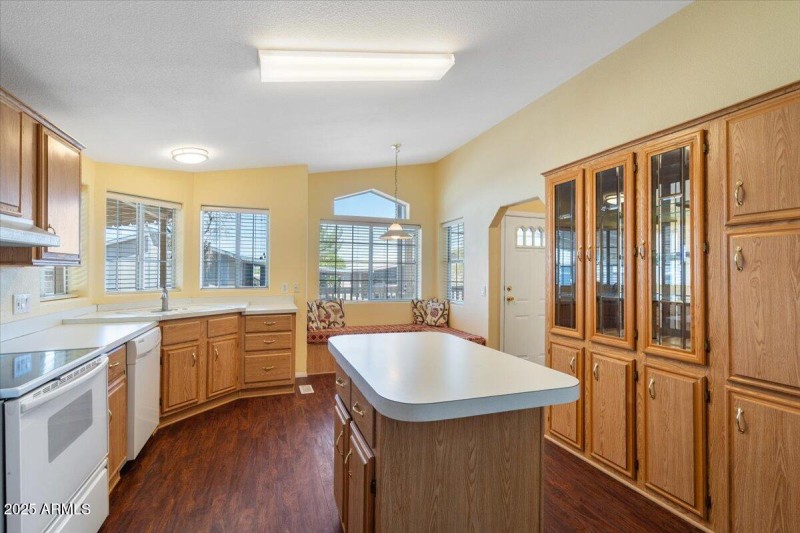 Extra storage & center island.