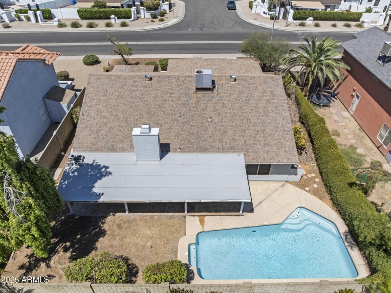 Aerial of backyard
