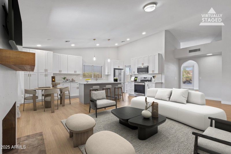 Kitchen and living area