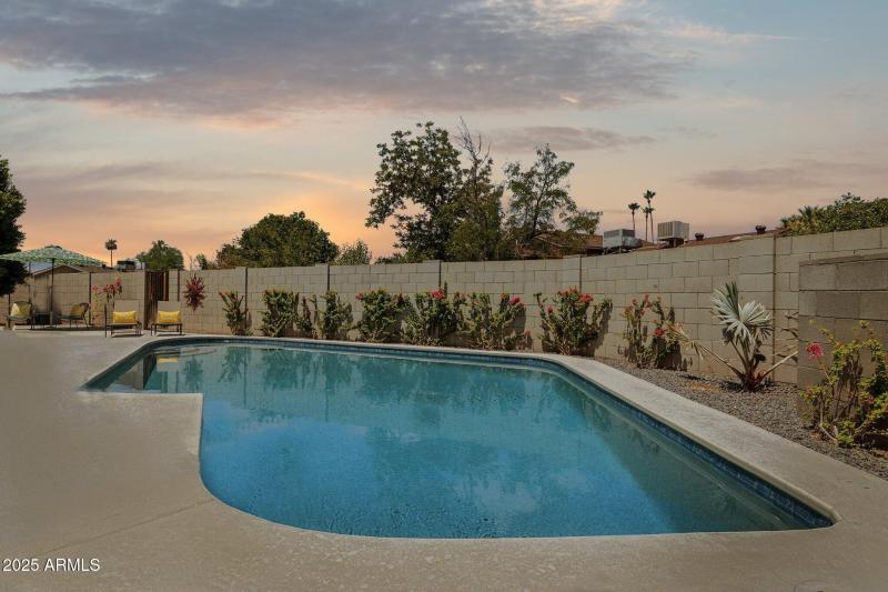 pool view at night
