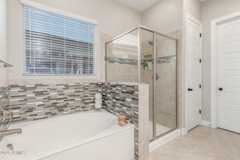 Separate tub and shower