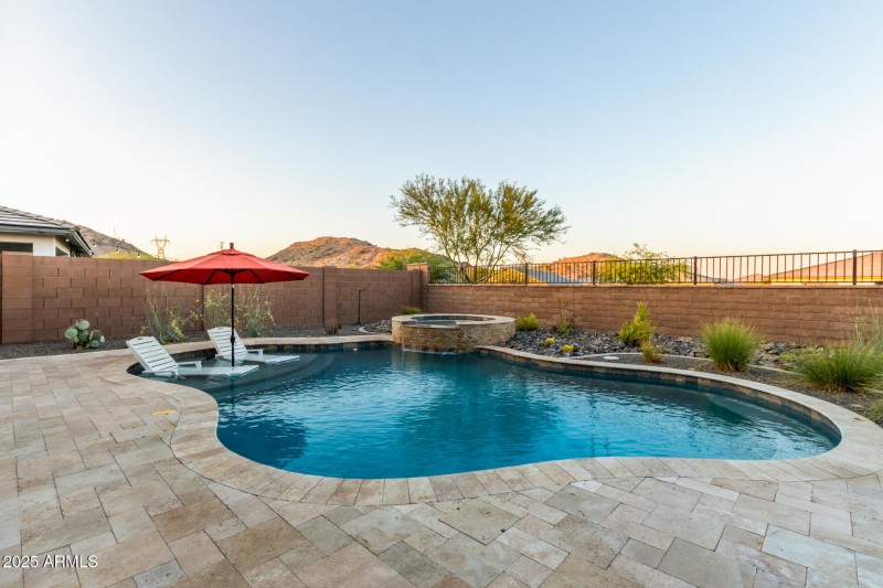 Backyard with mountain views