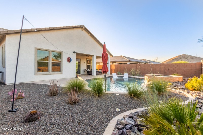 Backyard with mountain views