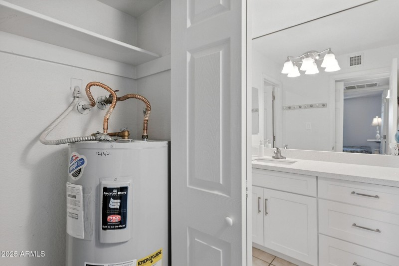 NICELY TUCKED AWAY WATER HEATER!!!