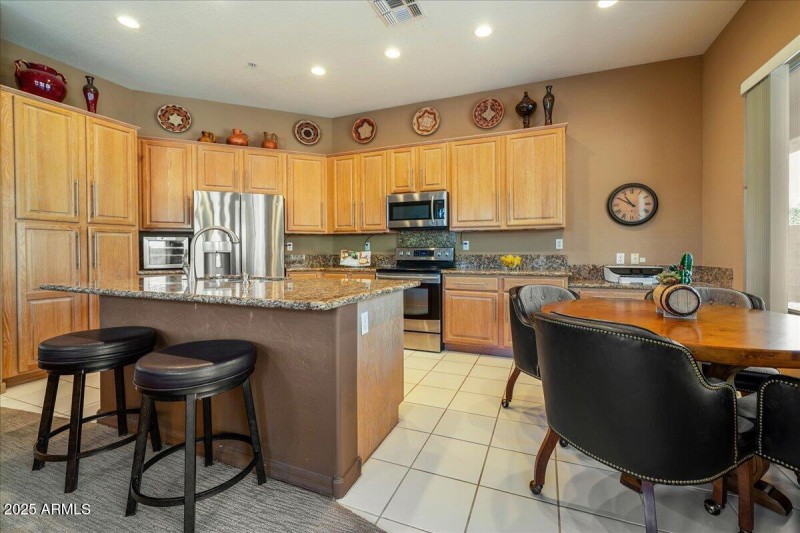 Eat-In Kitchen with Granite Counter Tops