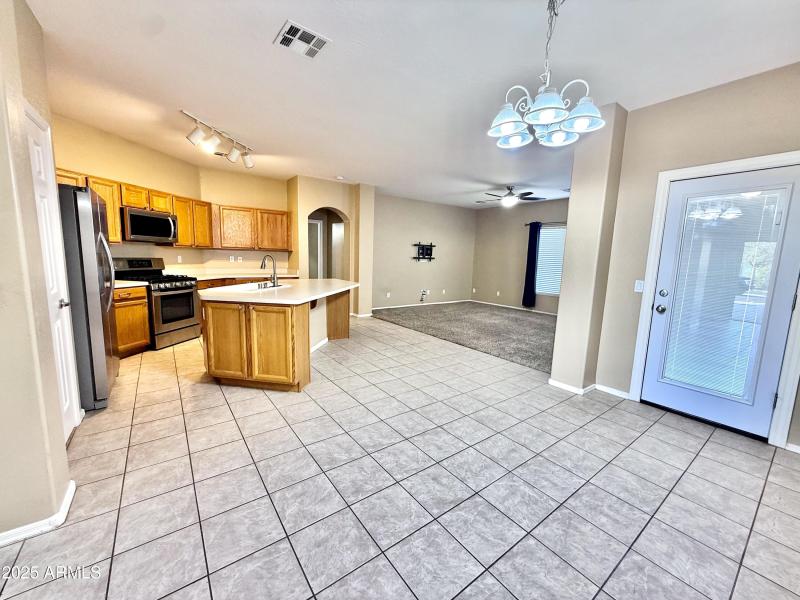 Kitchen, Dining + Family Room