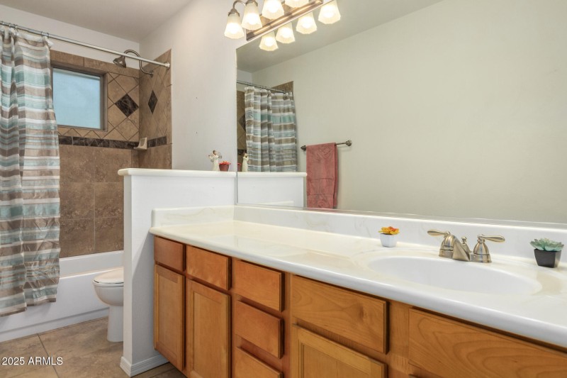 Guest Bath with custom tiled shower/tub