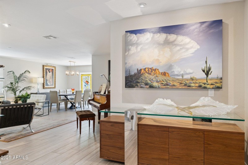 Foyer opens to living room