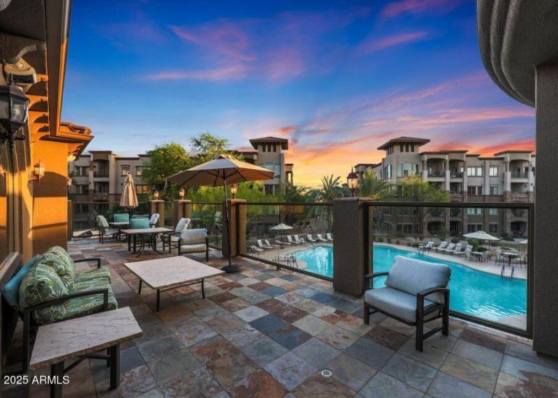 common building deck to view pool