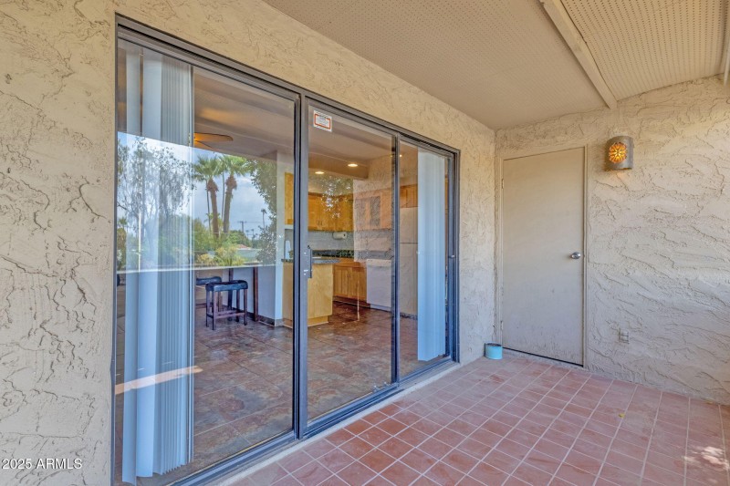 Balcony with storage closet