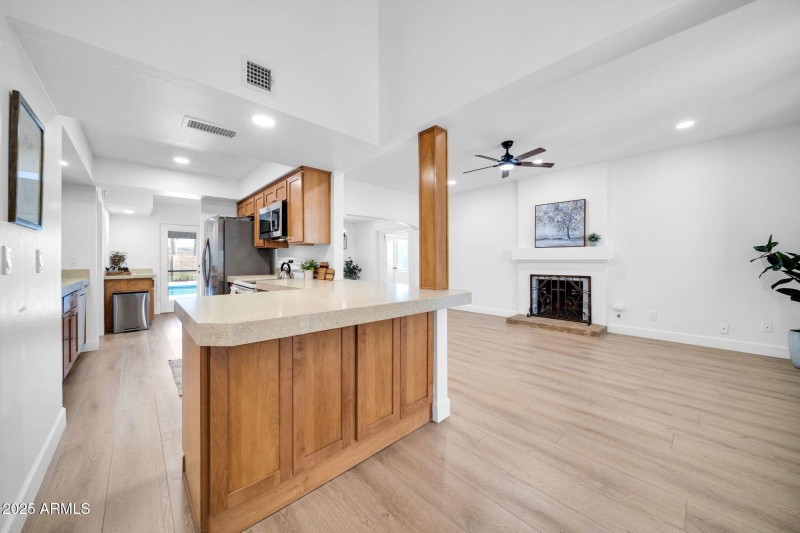 Kitchen and living space