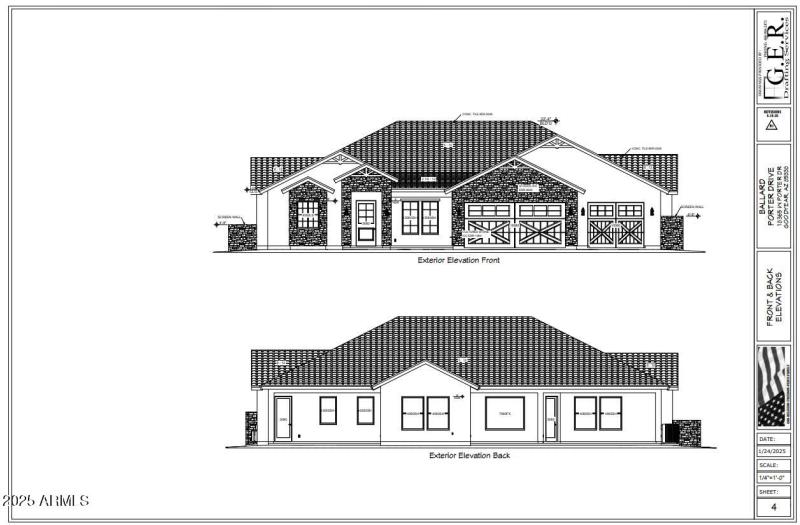 2871 front and rear elevation