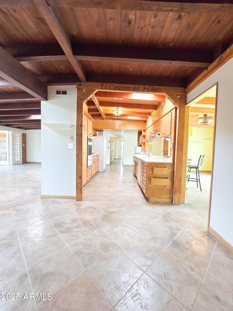 Looking into the kitchen