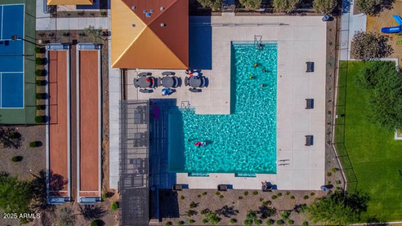 Copper-Park-pool-drone-view-over-top