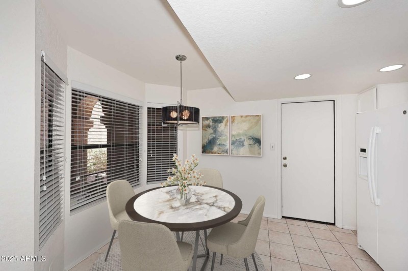 Virtually staged kitchen nook